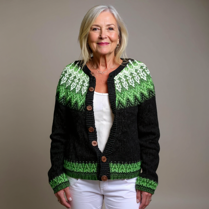 Cardigan en Tricot Fair Isle Mira