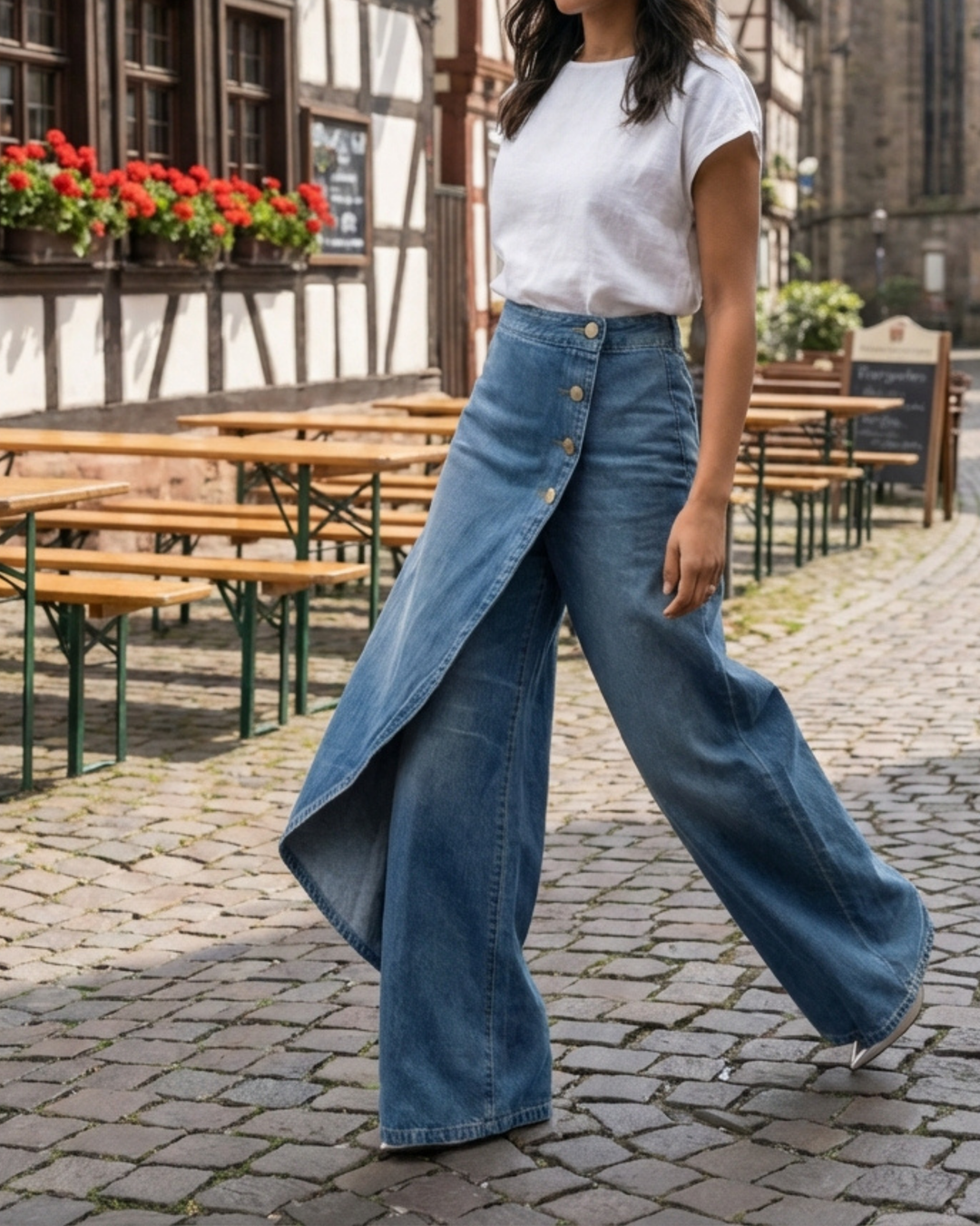 Zoe | Pantalon Wrap en Denim