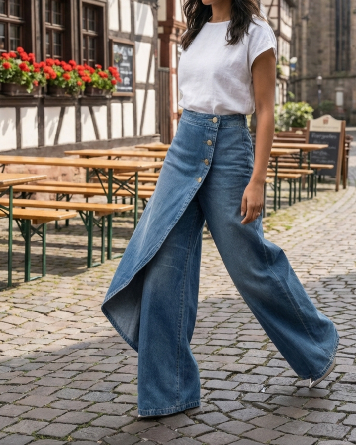 Zoe | Pantalon Wrap en Denim