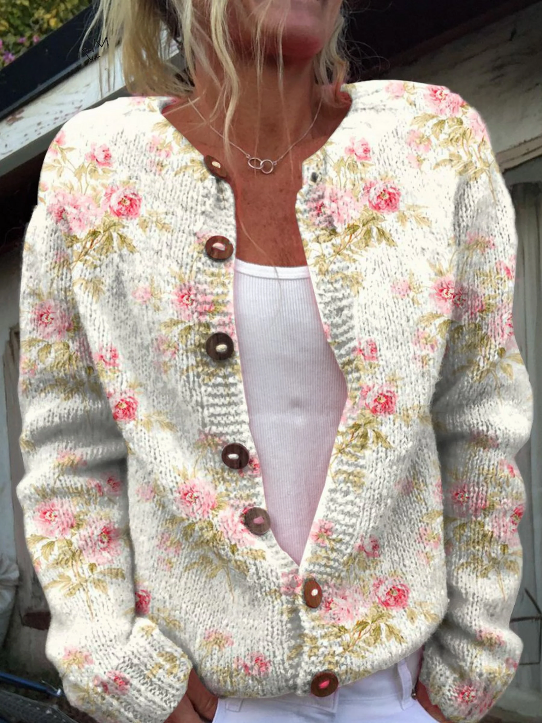 Glorwen™ | Cardigan en Tricot Floral Vintage