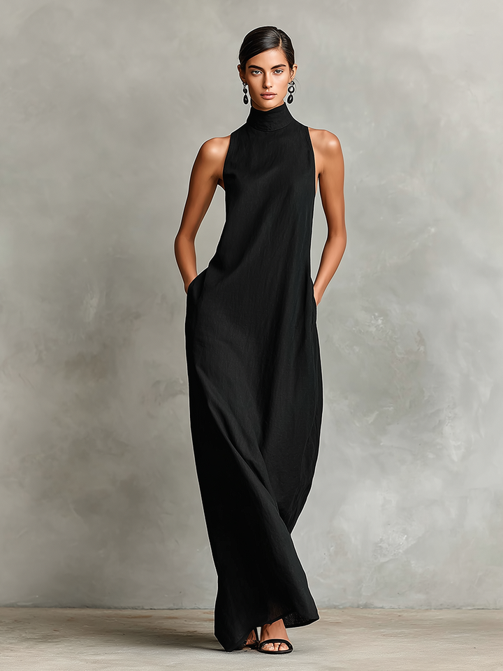 Chiara | Robe Maxi à Col Montant