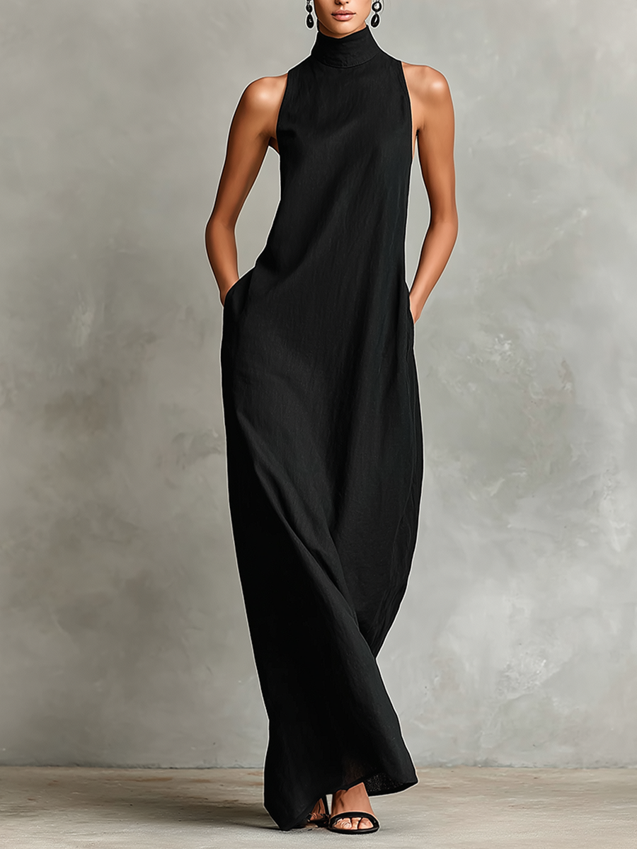 Chiara | Robe Maxi à Col Montant