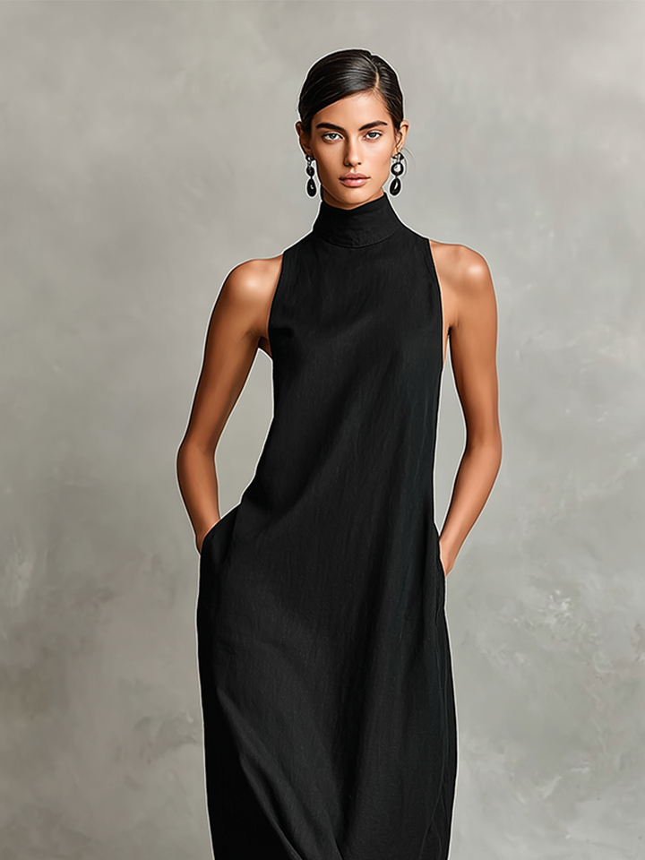Chiara | Robe Maxi à Col Montant