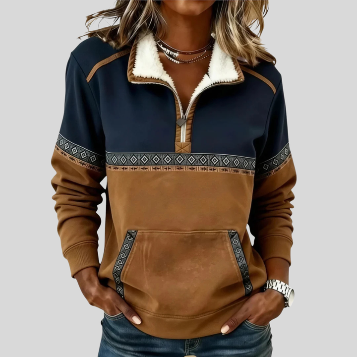 Esme | Pull à col Sherpa et demi-zip