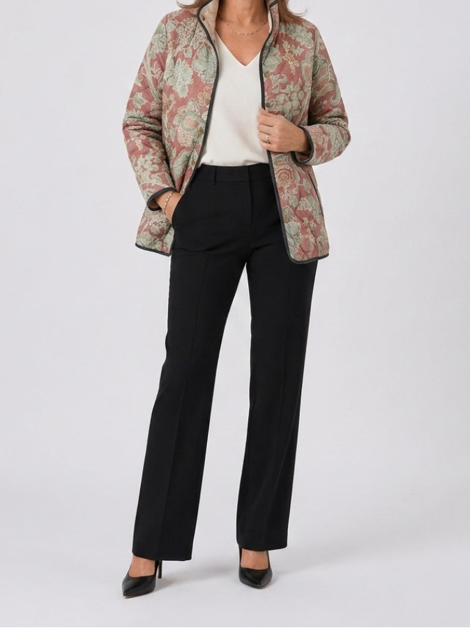 Naya | Veste Matelassée Vintage Fleurie Décontractée