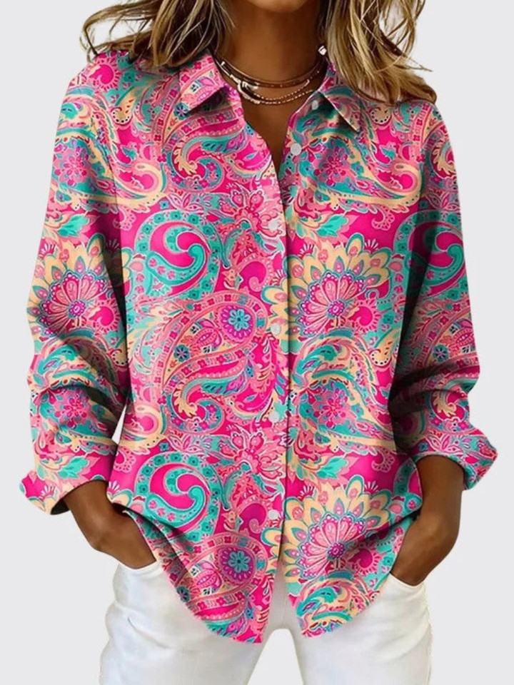 Katarina™ | Blouse Boutonnée Imprimé Paisley