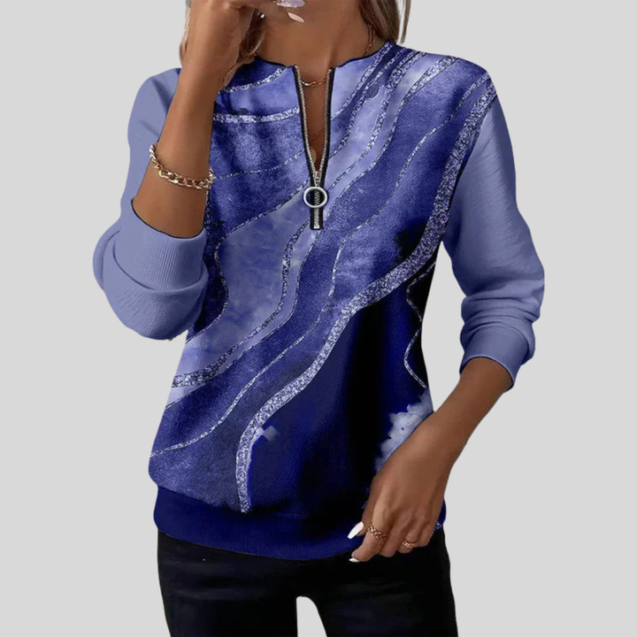 Verona | Sweat-shirt à col zippé artistique