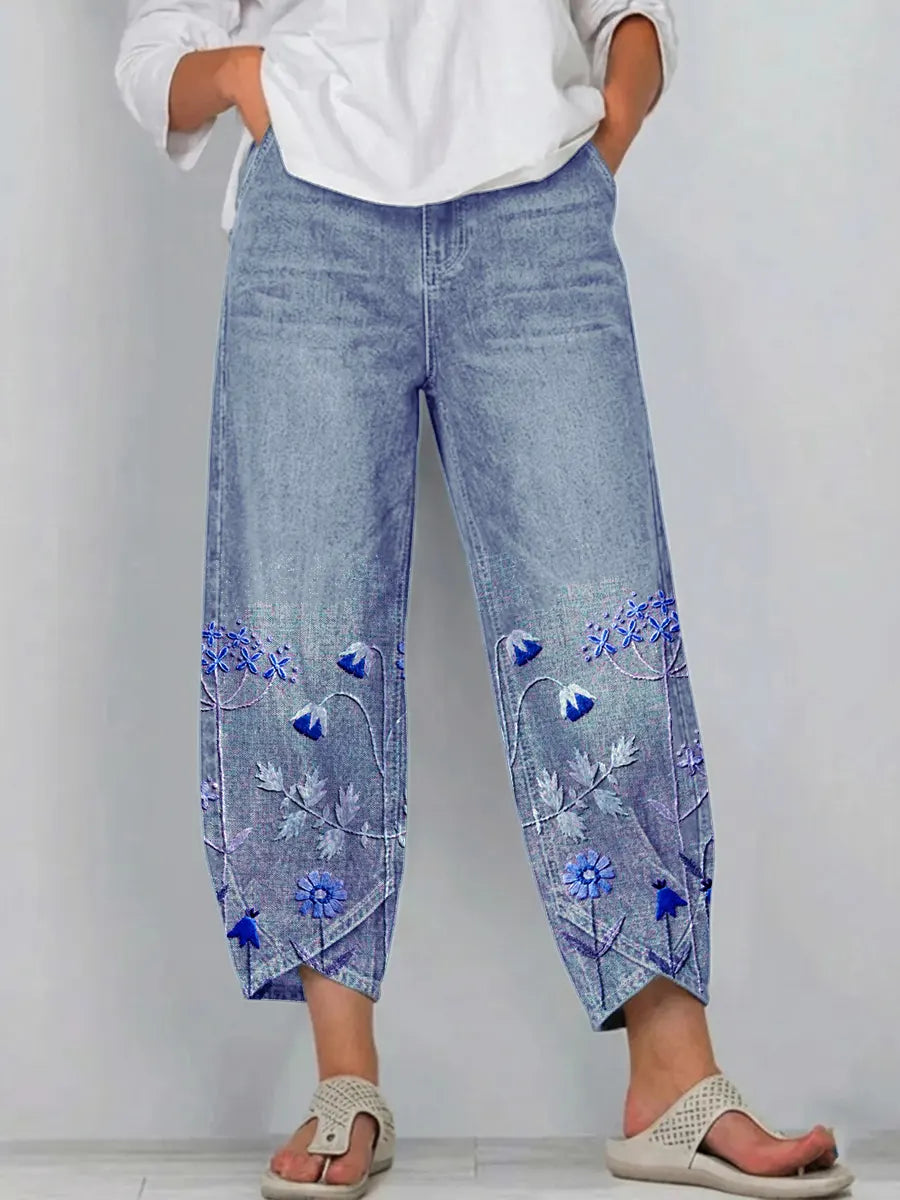 Aileen | Pantalon Fleuri Élégant
