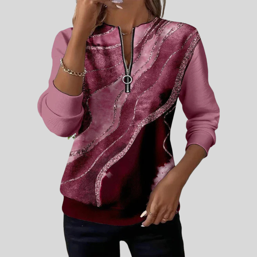 Verona | Sweat-shirt à col zippé artistique