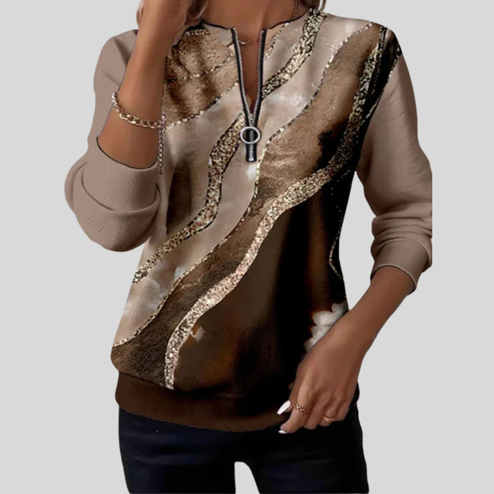 Verona | Sweat-shirt à col zippé artistique
