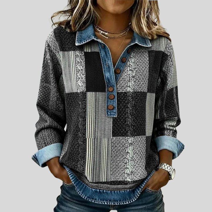Hattie | Pull à col en patchwork