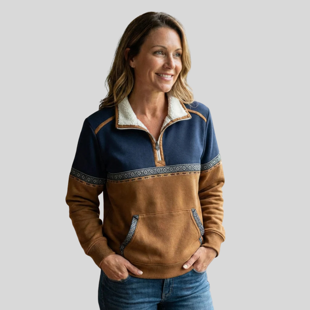 Esme | Pull à col Sherpa et demi-zip