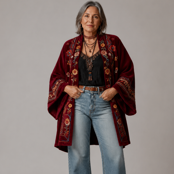 Darcy | Kimono Cardigan Brodé Boho