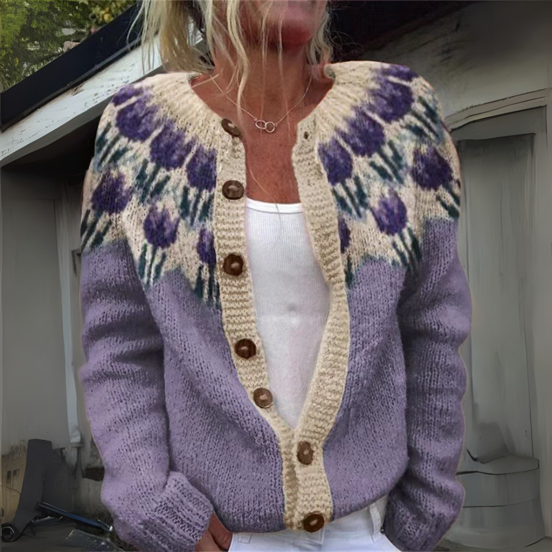 Cardigan en Tricot Folk Nell