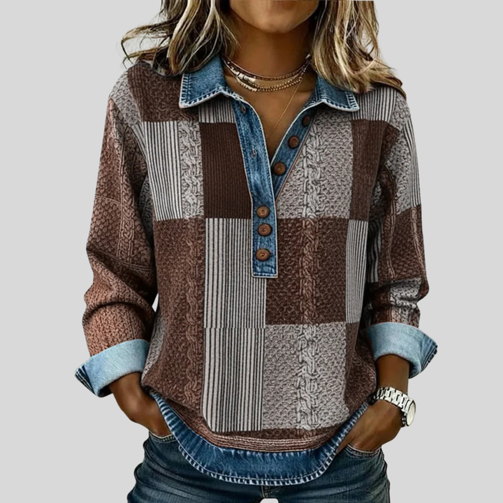 Hattie | Pull à col en patchwork