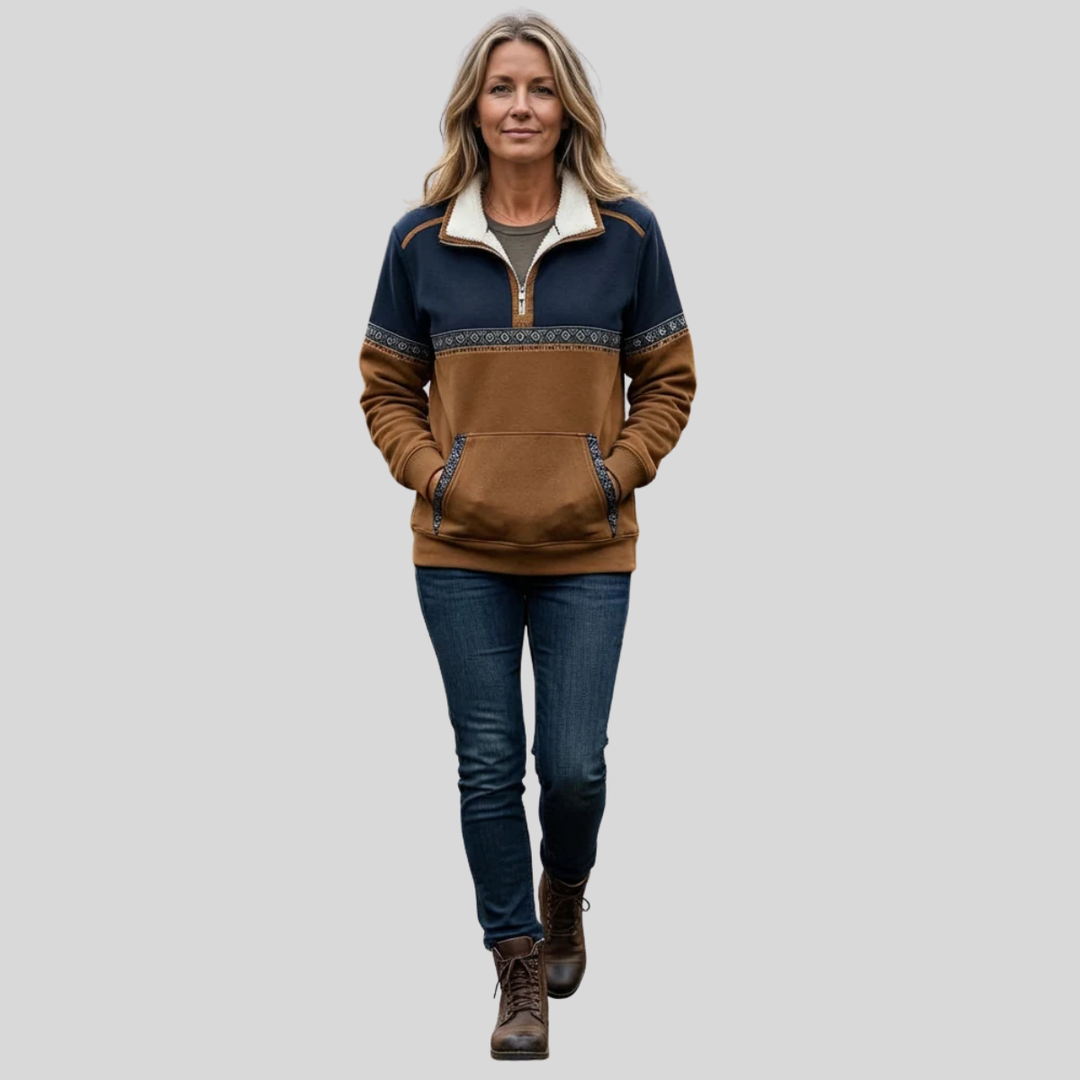 Esme | Pull à col Sherpa et demi-zip