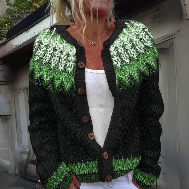Cardigan en Tricot Fair Isle Mira