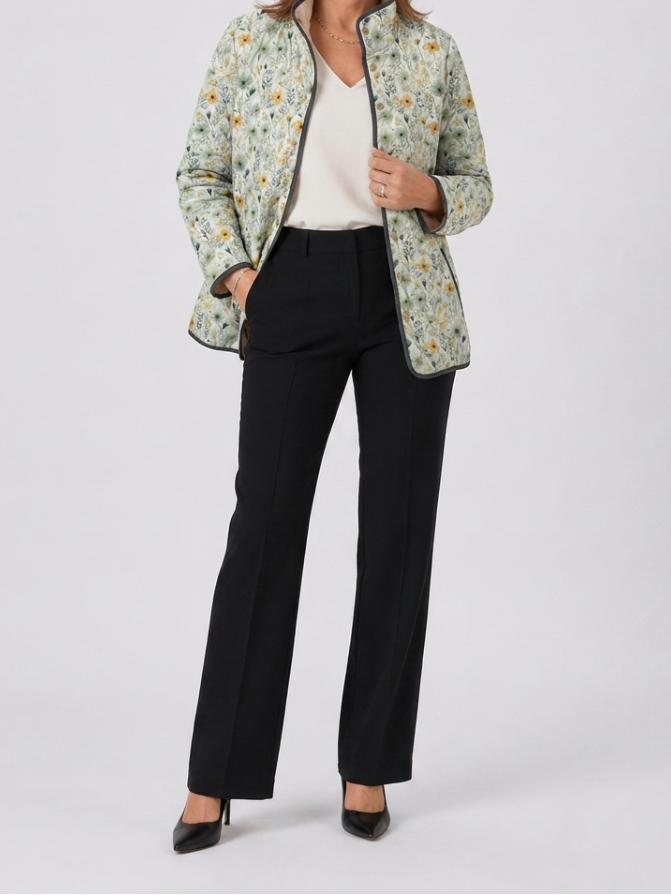 Nola | Manteau Matelassé Imprimé Floral Charmant