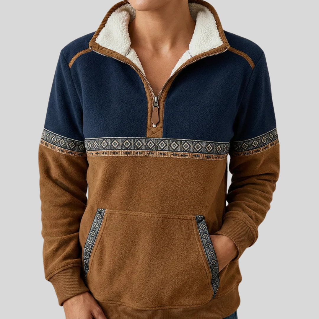 Esme | Pull à col Sherpa et demi-zip