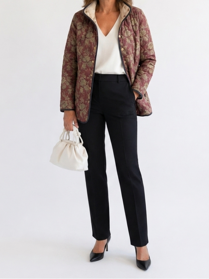 Corinne | Veste Imprimée Florale Rétro