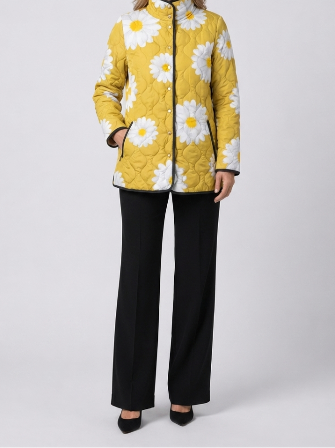 Sable | Veste à Motif Marguerite Charmante
