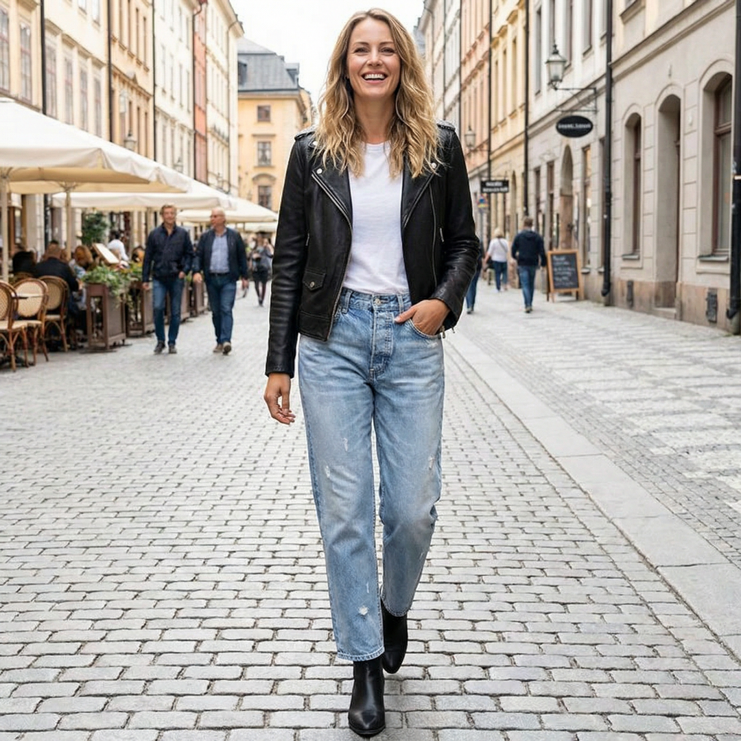 Claire | Jean Femme Coupe Droite Cropped Style Rétro