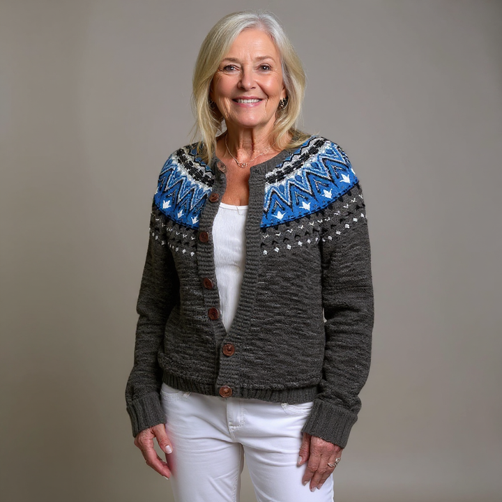 Cardigan tricoté Ragna Fair Isle