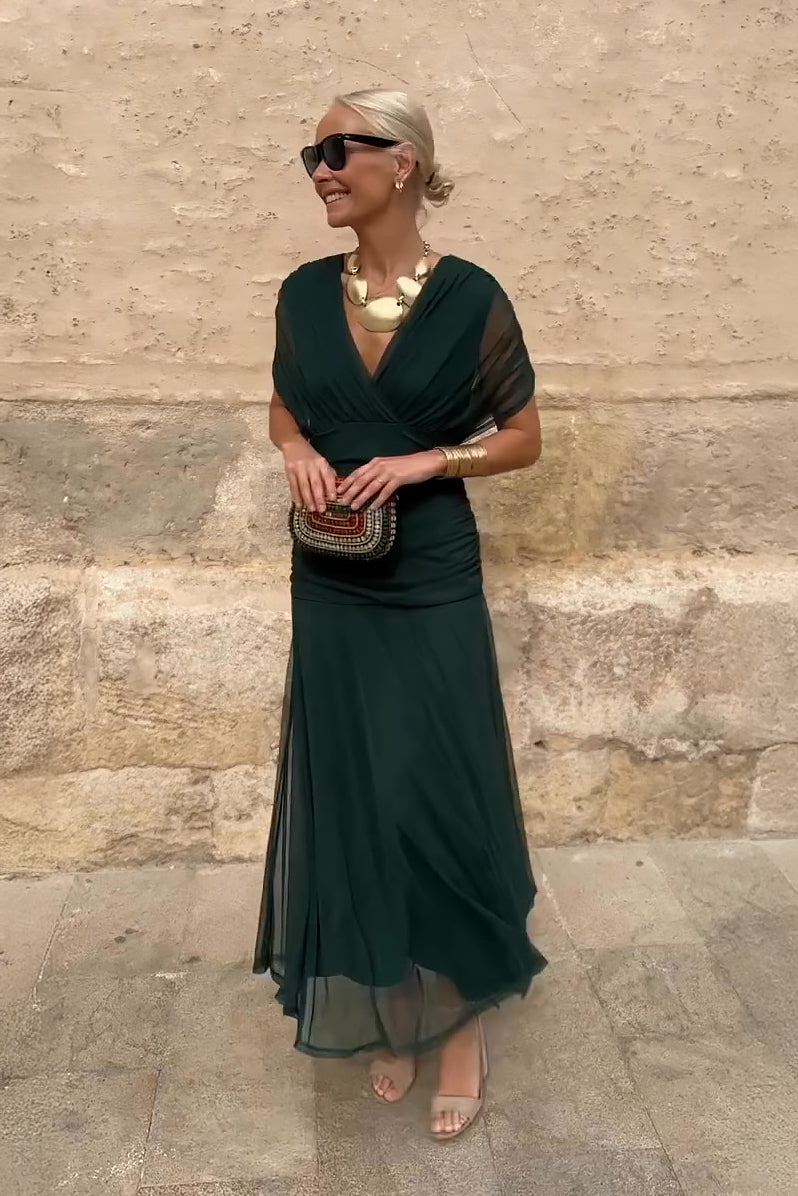 Fleur | Robe Maxi de Fête Élégante à Col V