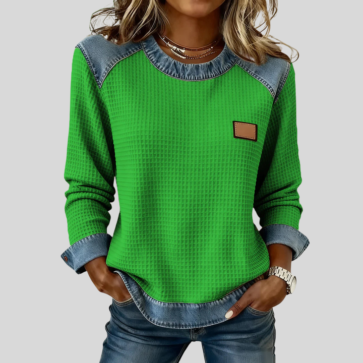 Marlisa | Sweat à col contrasté texturé