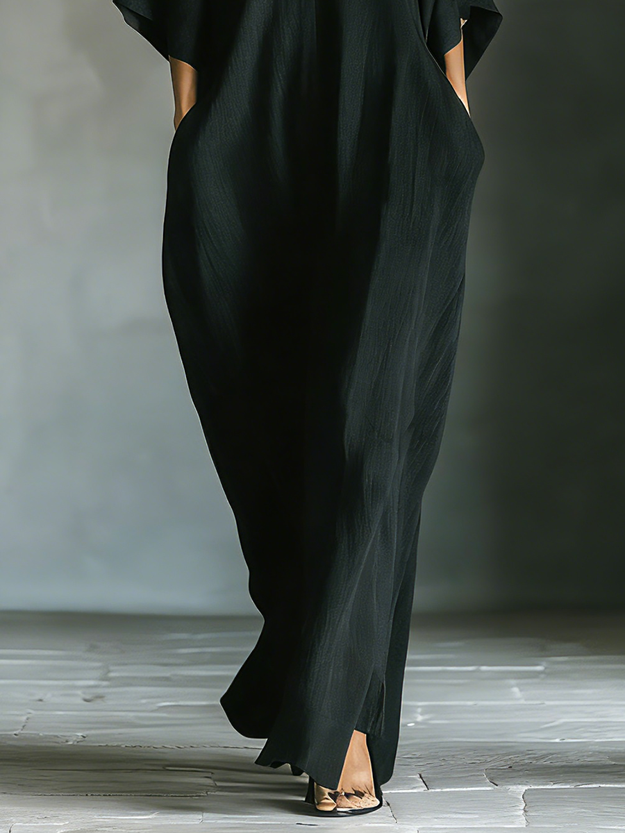 Costanza | Robe Maxi à Décolleté en V et Manches Kimono