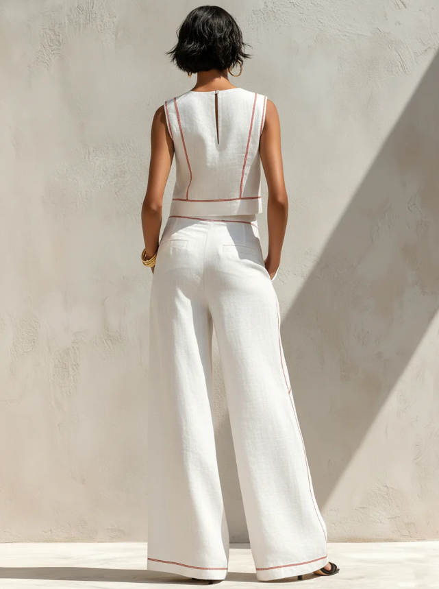 Victoria | Ensemble Top Sans Manches & Pantalon Large