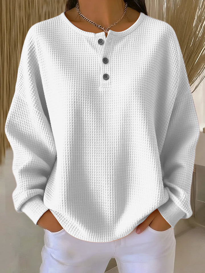 Mirabel™ | Sweat-shirt Henley Waffle Confortable