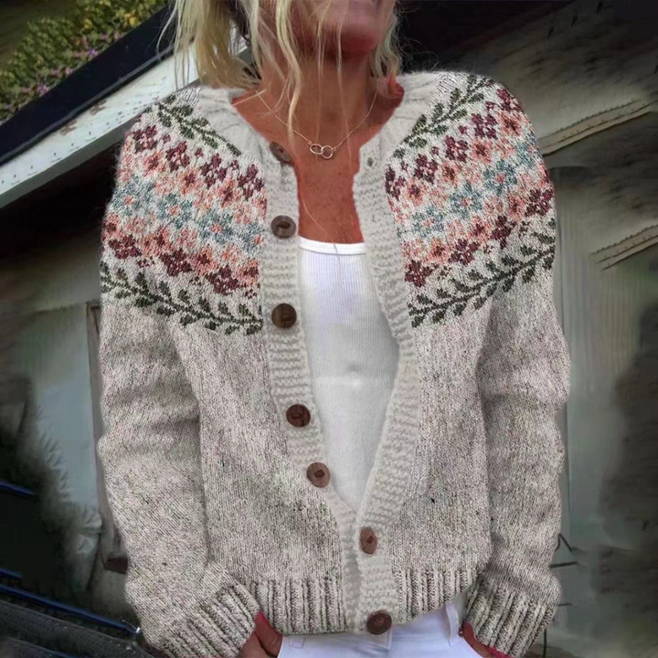 Cardigan en Tricot Nordique Kaia