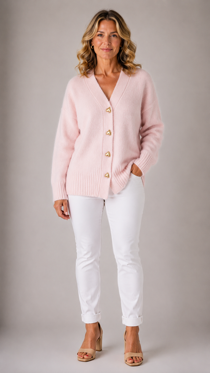 Hazel™ | Cardigan à Boutons en Forme de Cœur pour Femmes