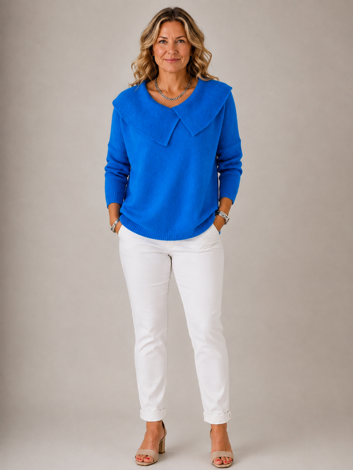 Yareli™ | Pull Tricoté à Col Oversize pour Femmes