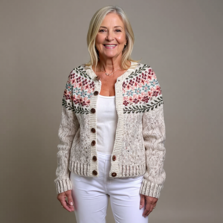 Cardigan en Tricot Nordique Kaia