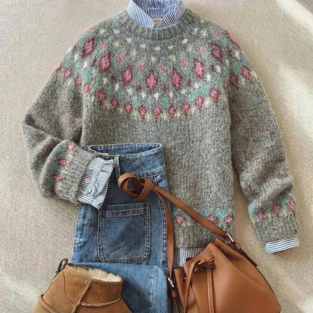 Rebecca™ | Pull en Tricot Vintage Chic