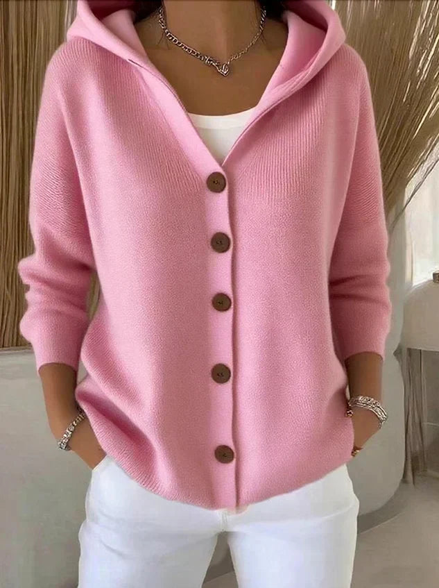 Darienne™ | Cardigan en tricot à capuche et à boutons