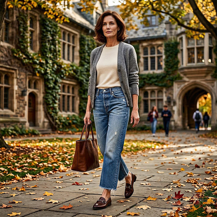 Claire | Jean Femme Coupe Droite Cropped Style Rétro
