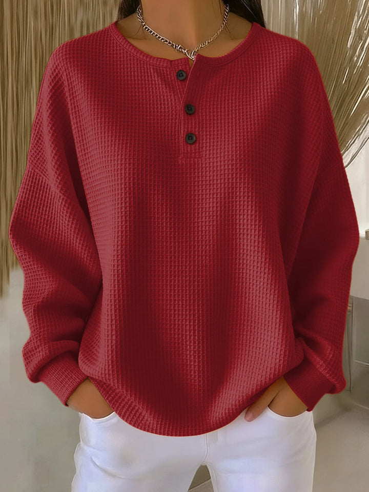 Mirabel™ | Sweat-shirt Henley Waffle Confortable