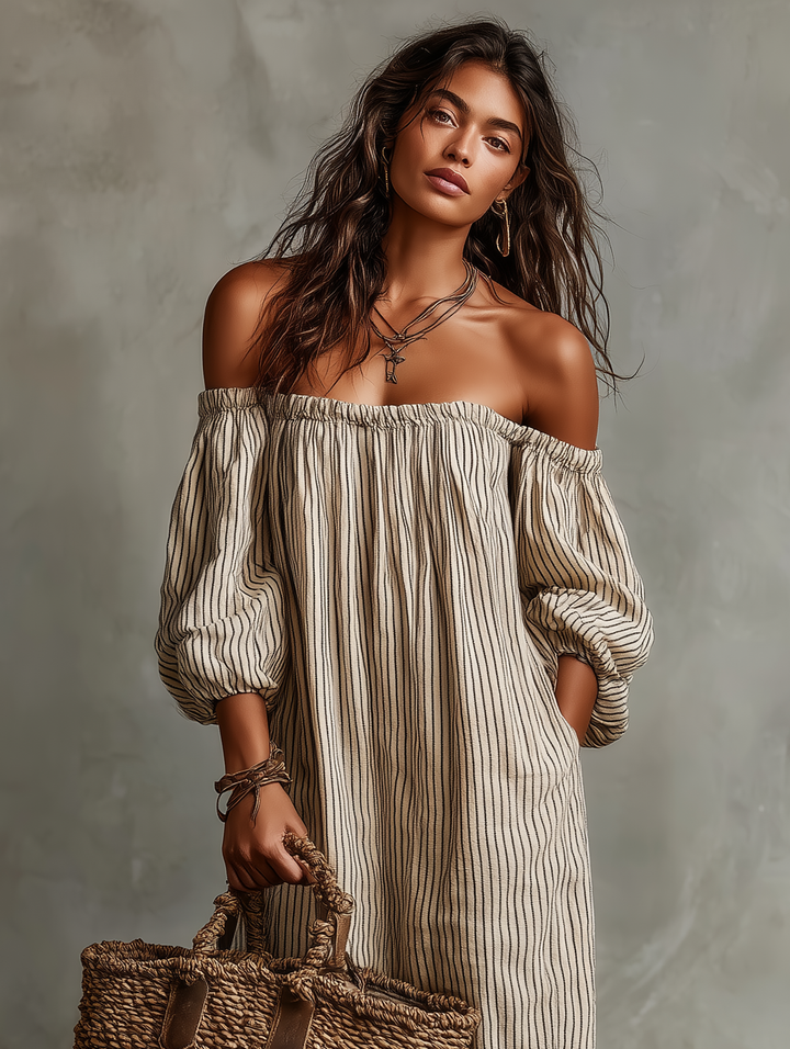 Carmen | Robe Longue avec à Épaules Dénudées