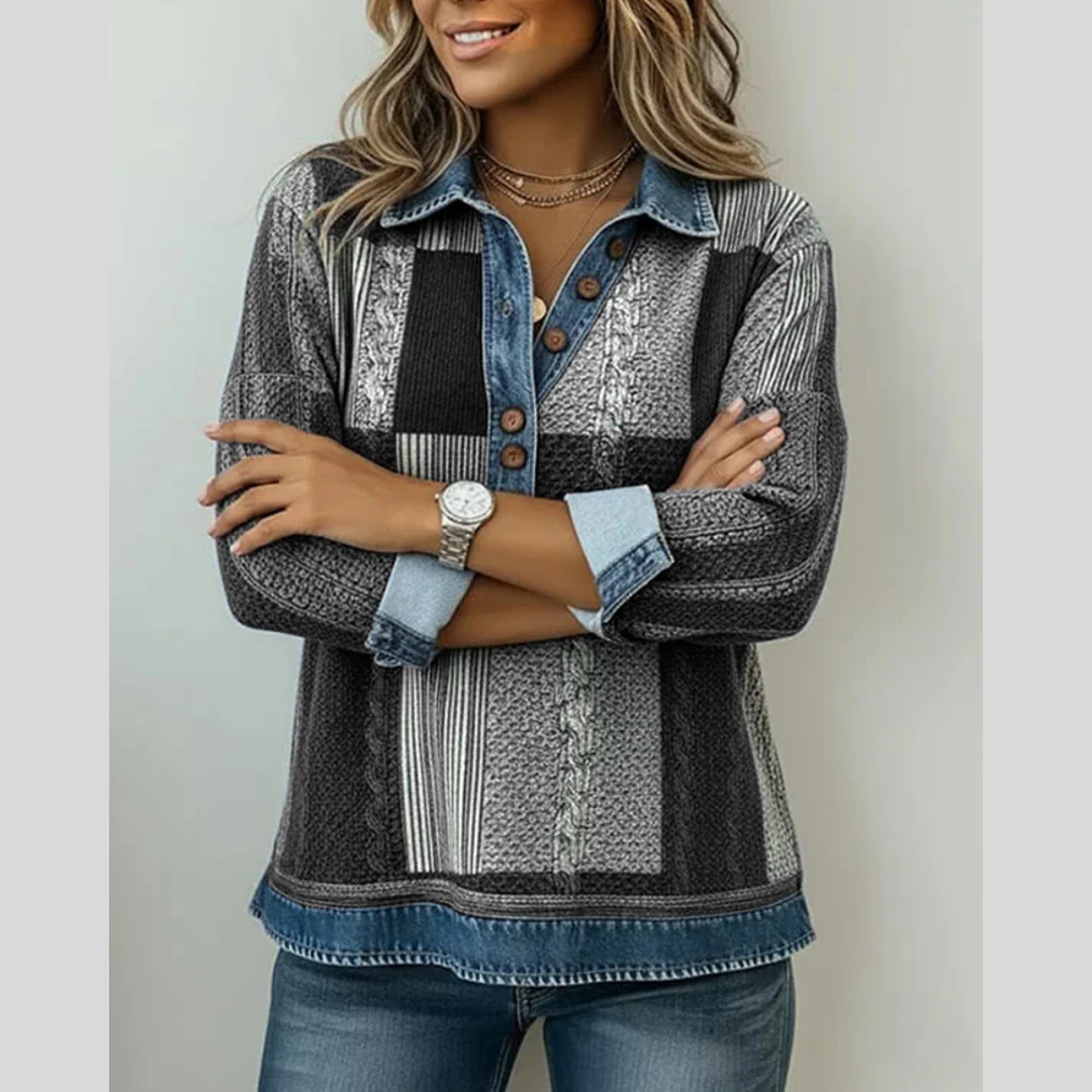 Hattie | Pull à col en patchwork