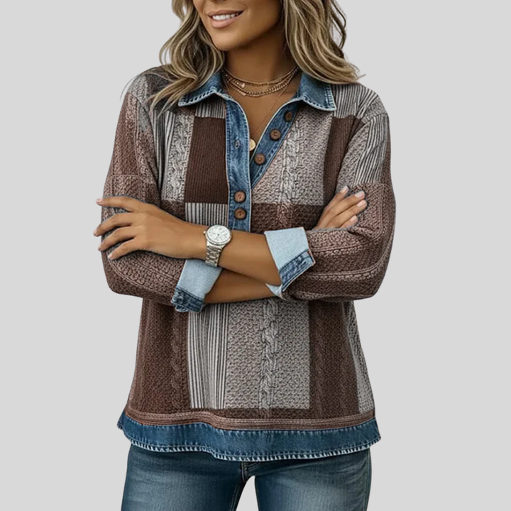 Hattie | Pull à col en patchwork
