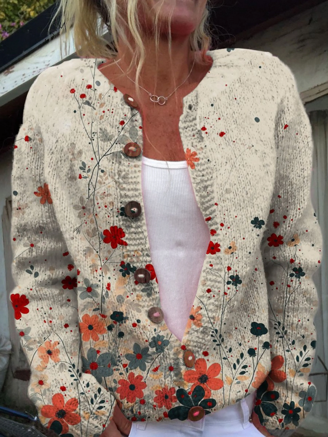 Pernella™ | Cardigan en Tricot Floral Vintage