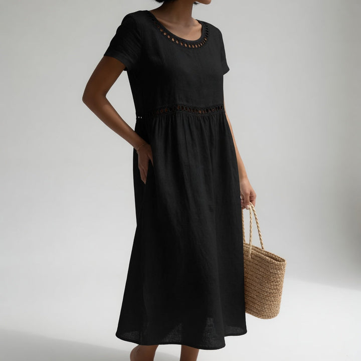 Pernelle | Robe Mi-Longue Brodée Élégante