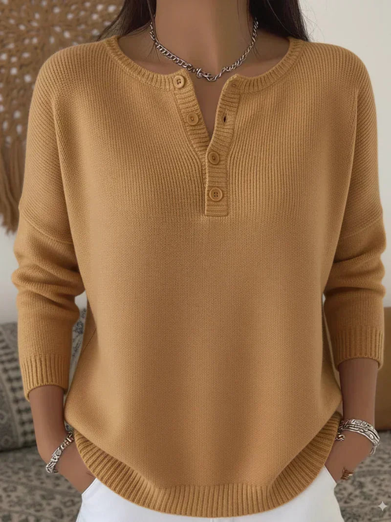 Helena™ | Pull en maille à boutons Henley