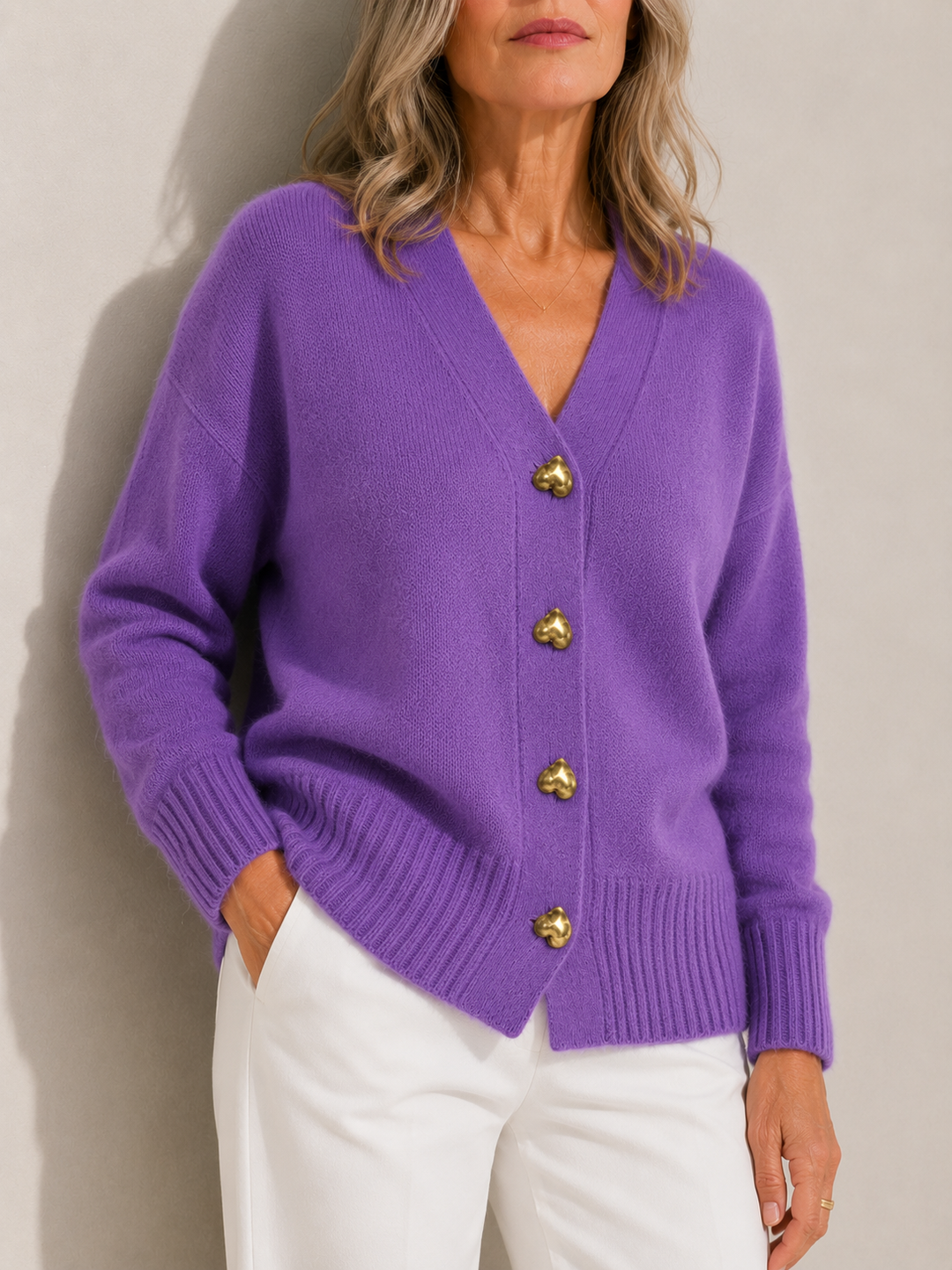 Hazel™ | Cardigan à Boutons en Forme de Cœur pour Femmes