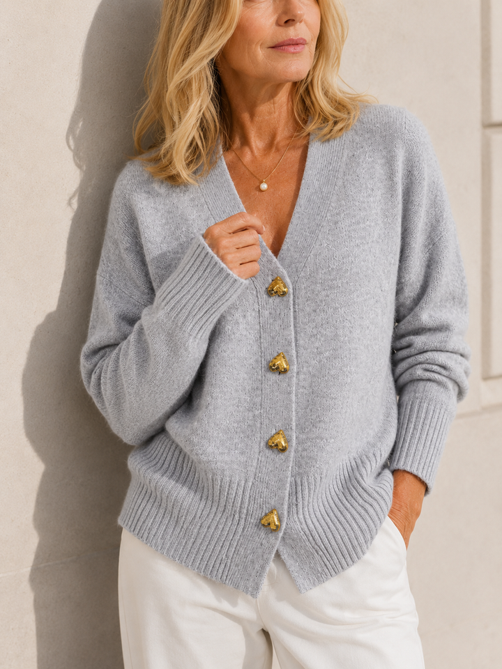 Hazel™ | Cardigan à Boutons en Forme de Cœur pour Femmes