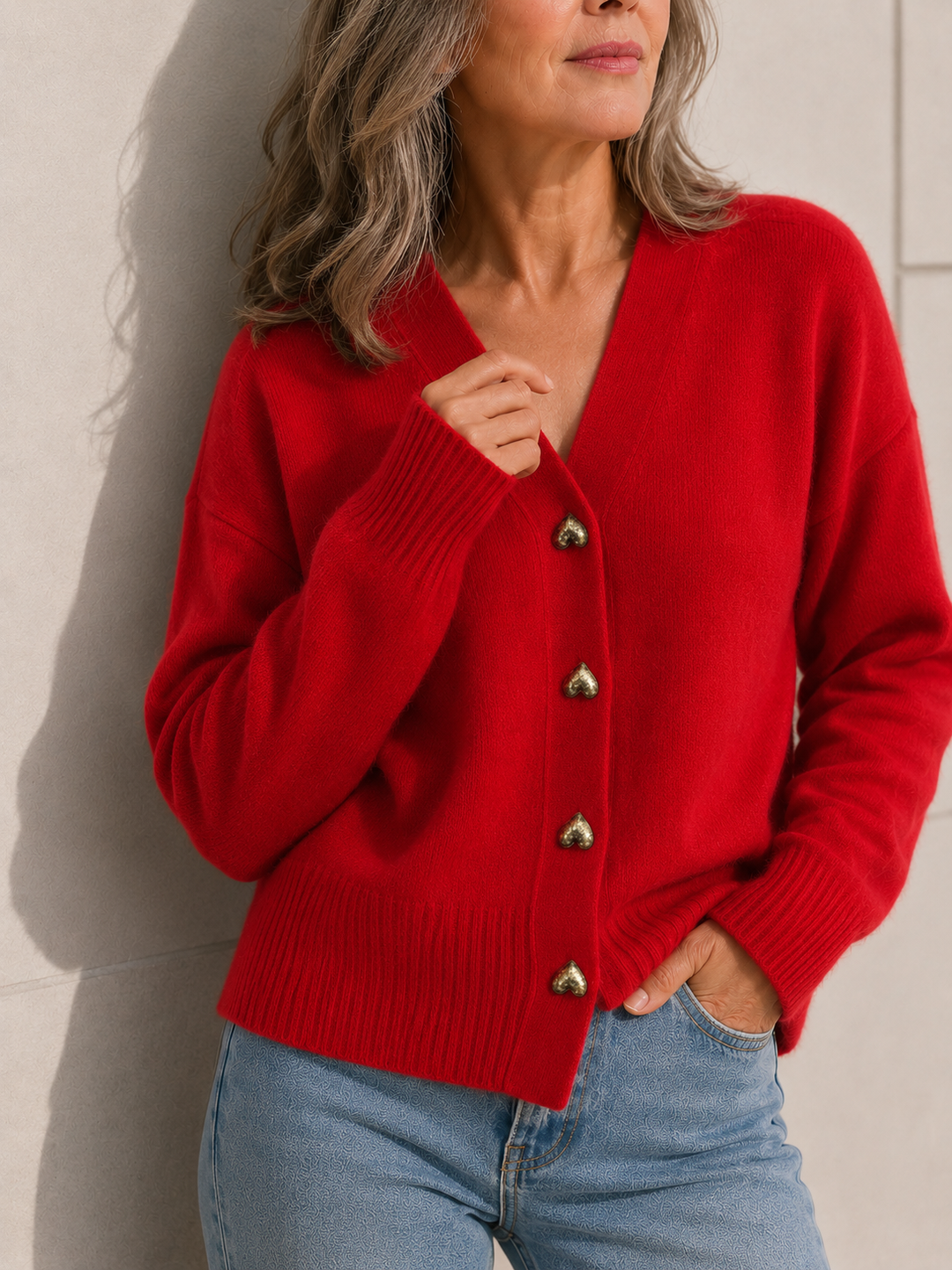 Hazel™ | Cardigan à Boutons en Forme de Cœur pour Femmes