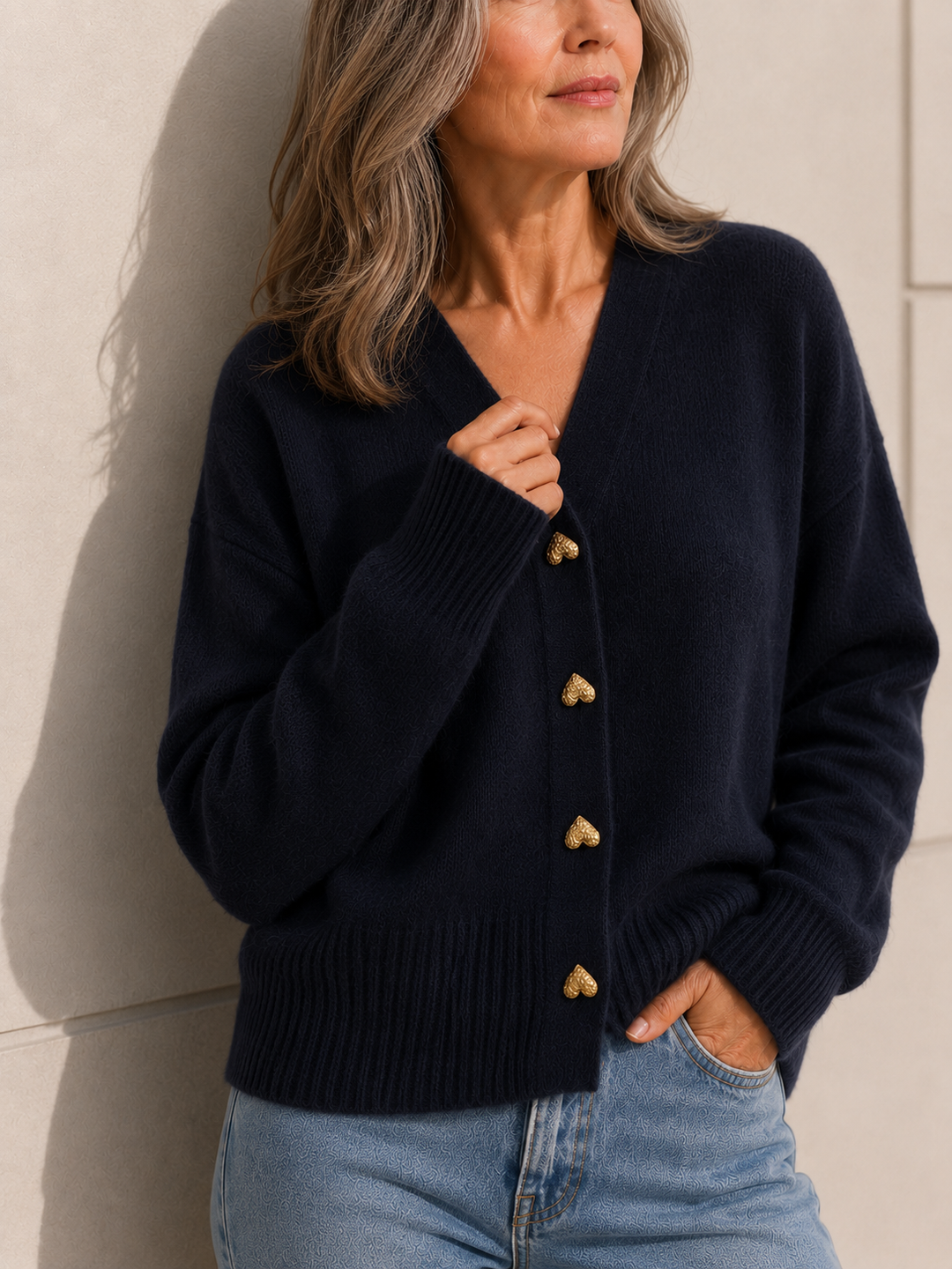 Hazel™ | Cardigan à Boutons en Forme de Cœur pour Femmes